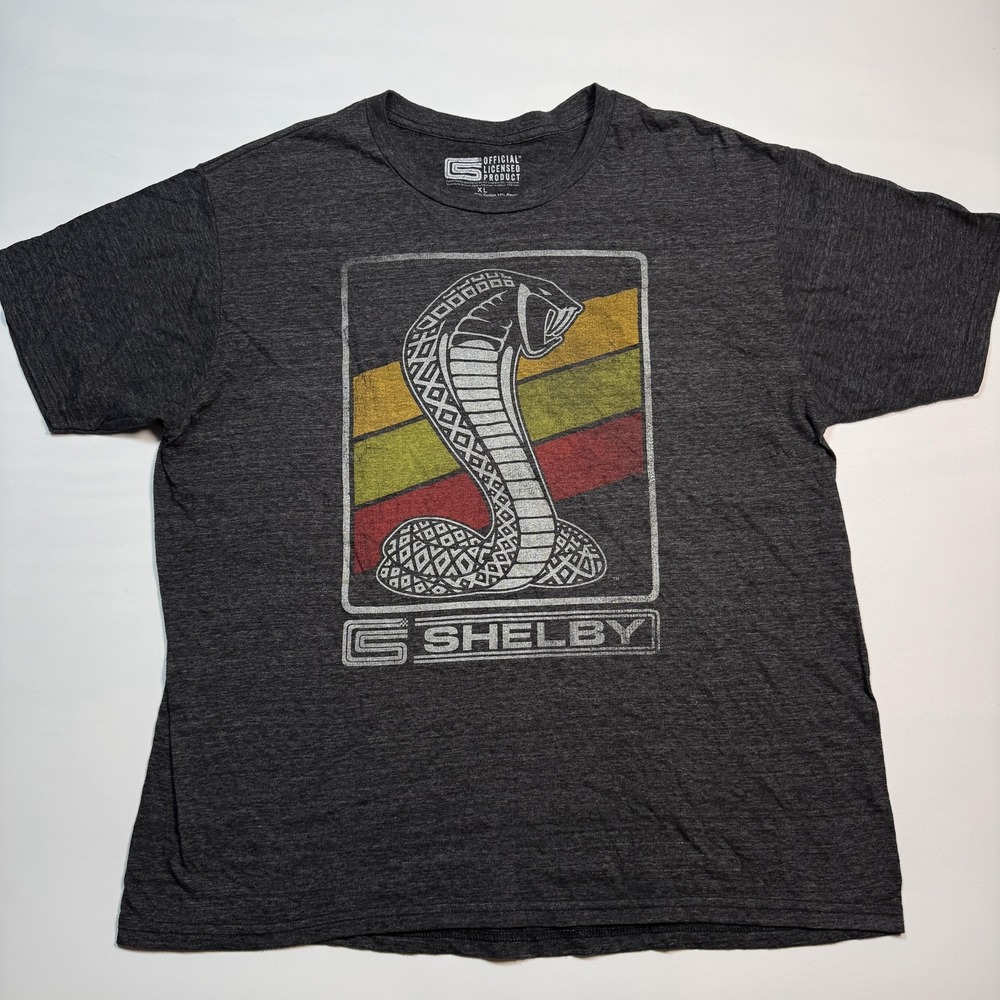 Shelby Cobra Shirt Mens XL Gray Fifth Sun Logo Graphic Tee Racing Muscle Car